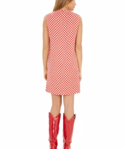 Annie's Archive Versace Couture F/W 95 Red Checks Dress