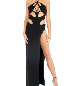 Monot Cut-Out Halterback Dress