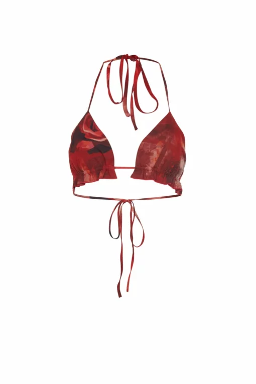 Kim Shui Rose Chiffon Bikini Top