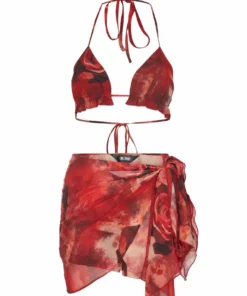 Kim Shui Rose Chiffon Bikini Top