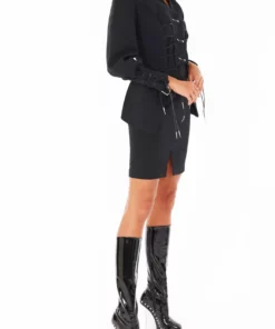 Annie's Archive 1994 Thierry Mugler Wool Black Buckle Jacket And Skirt. Rent: £90/Day