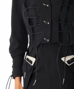 Annie's Archive 1994 Thierry Mugler Wool Black Buckle Jacket And Skirt. Rent: £90/Day