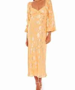 RIXO Gio Apricot Lily Dress