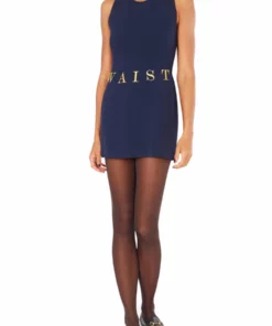 Annie's Archive Spring Summer 1991 Franco Moschino "Waist Of Money" Navy Mini Dress. Rent: £195/Day