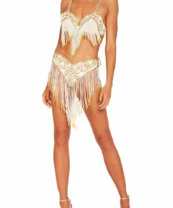 Annie's Archive 1980s Beige Showgirl Sequin Embroidered Two-Piece. Rent: £47/Day