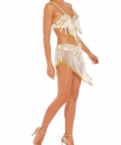 Annie's Archive 1980s Beige Showgirl Sequin Embroidered Two-Piece. Rent: £47/Day