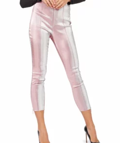 Area Metallic Ankle Zip Leggings