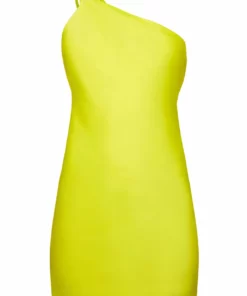 De La Vali Lithium Yellow Asymmetric Mini Dress