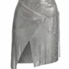 Poster Girl Winona Wrap Skirt Chrome Silver