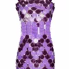 Annie's Archive 1969 'Barbarella!' Purple Mini Disc Dress. Rent: £120/Day