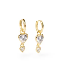 Genevieve Jewellery Double Heart Drops