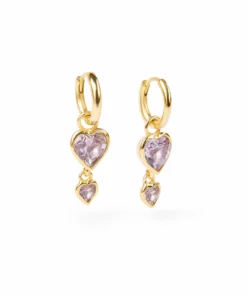 Genevieve Jewellery The Amethyst Heart Drops