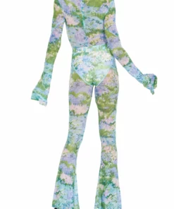 Richard Quinn Monet Mesh Flared Sleeves Bodysuit 20 Richard Quinn Monet Mesh Flared Sleeves Bodysuit