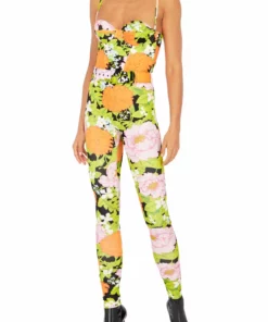 Richard Quinn Corseted Orange Pastel Jumpsuit