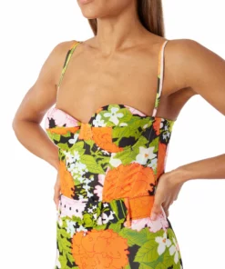 Richard Quinn Corseted Orange Pastel Jumpsuit