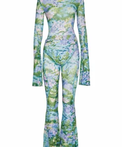 Richard Quinn Monet Mesh Flared Sleeves Bodysuit 23 Richard Quinn Monet Mesh Flared Sleeves Bodysuit