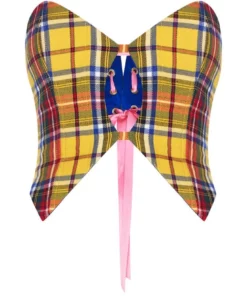 Amuse Bouche Tartan Yellow Corset Top