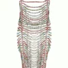 Area Draped Crystal Mini Dress