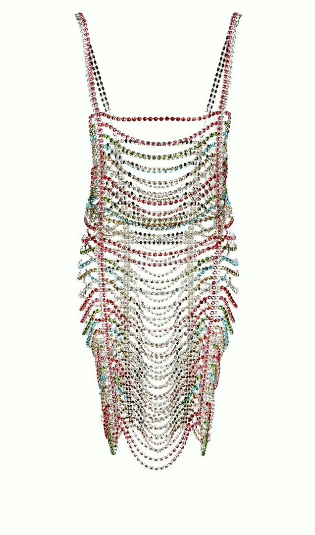 Area Draped Crystal Mini Dress 3 Area Draped Crystal Mini Dress