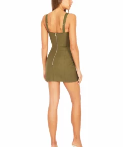 Dion Lee Fan Lace Zipped Dress- Olive 11 Dion Lee Fan Lace Zipped Dress- Olive