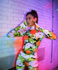 Richard Quinn Orange Pastel Glove Top