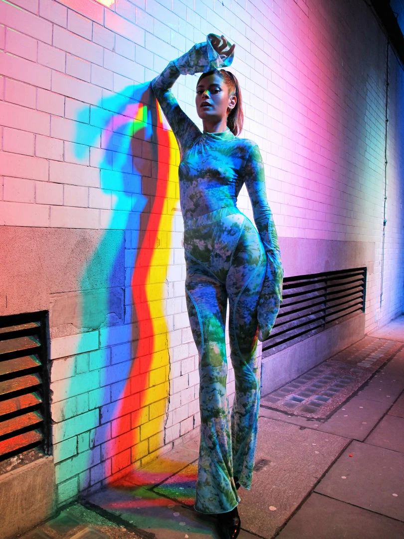 Richard Quinn Monet Mesh Flared Pants 9 Richard Quinn Monet Mesh Flared Pants