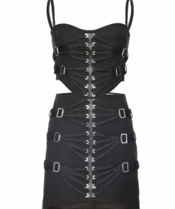 Dion Lee Laced Slider Skirt- Black