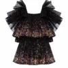 Ashish Tiered Ombre-Sequinned Tulle Dress