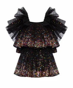 Ashish Tiered Ombre-Sequinned Tulle Dress