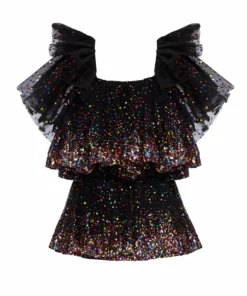 Ashish Tiered Ombre-Sequinned Tulle Dress