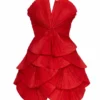 Annie's Archive 80's Red Pleated Mini Dress. Rent: £75/Day