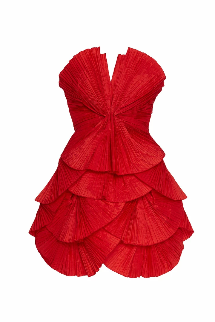 Annie's Archive 80's Red Pleated Mini Dress. Rent: £75/Day 3 Annie's Archive 80's Red Pleated Mini Dress. Rent: £75/Day