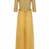Annie's Archive 1970s Mustard Crochet And Crepe De Chine Jumpsuit