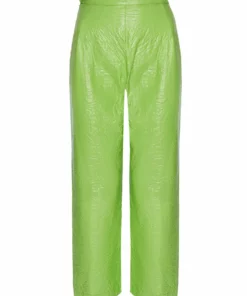 Annie's Archive 1980s Green Creased Effect Leather Pants