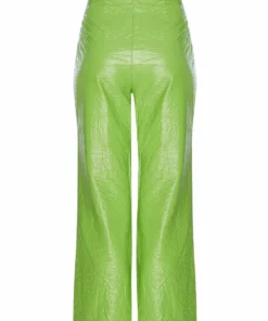 Annie's Archive 1980s Green Creased Effect Leather Pants