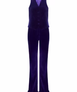 Mark Powell NEW ARRIVALS Purple Velvet Waistcoat