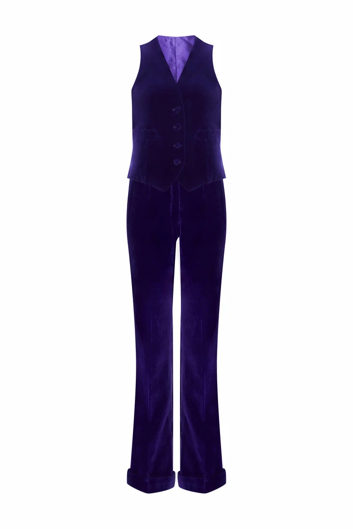 Mark Powell Purple Velvet Trousers 5 Mark Powell Purple Velvet Trousers