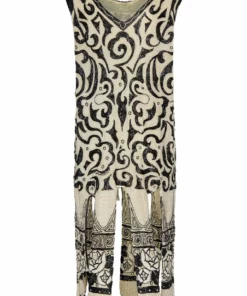 Annie's Archive 1920s Hand Beaded Swirl Patterned Fringe Dress