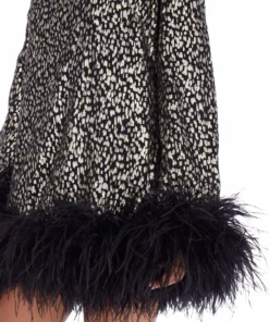 Taller Marmo Gina Feather-Trimmed Mini Dress