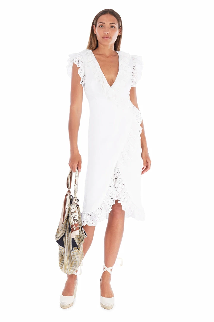 De La Vali Cadaques Ruffle Wrap Dress 8 De La Vali Cadaques Ruffle Wrap Dress