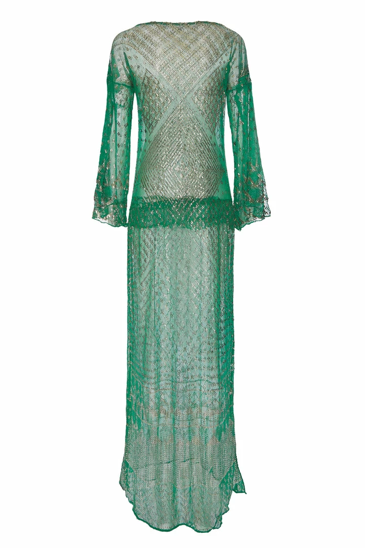 Annie's Archive 1920s Emerald Green Metal Dress 4 Annie's Archive 1920s Emerald Green Metal Dress