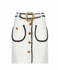 Cormio Helga White Mohair Skirt