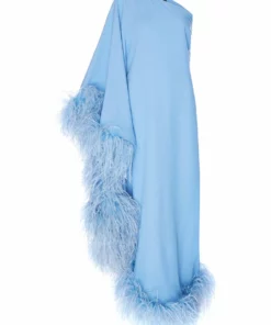 Annie's Ibiza shop 27 Taller Marmo Ubud One-shoulder Feather-trim Gown