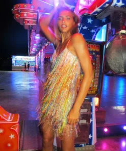 Ashish Sequin Fringe Mini Dress