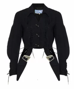 Annie's Archive 1994 Thierry Mugler Wool Black Buckle Jacket And Skirt. Rent: £90/Day