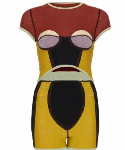 Annie's Archive 1980 - 1990s Jean Paul Gaultier Geometric Knitted Two-Piece. Rent: £90/Day