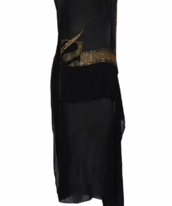 Annie's Archive 1920 Black Chiffon Tabard Dress With Gold Embroidery