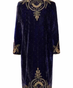Annie's Archive 1980's Indian Blue Velvet Robe