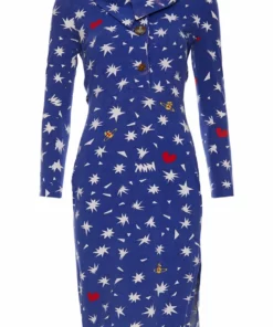 Annie's Archive Early 2000s Vivienne Westwood Red Label Star Blue Cotton Dress