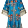 Annie's Archive 1920s Chang-Fu Blue Satin Embroidered Kimono